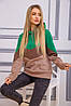 Худі жіночий SL-102R109-Модні тренди колір Зелено-коричневий, фото 10