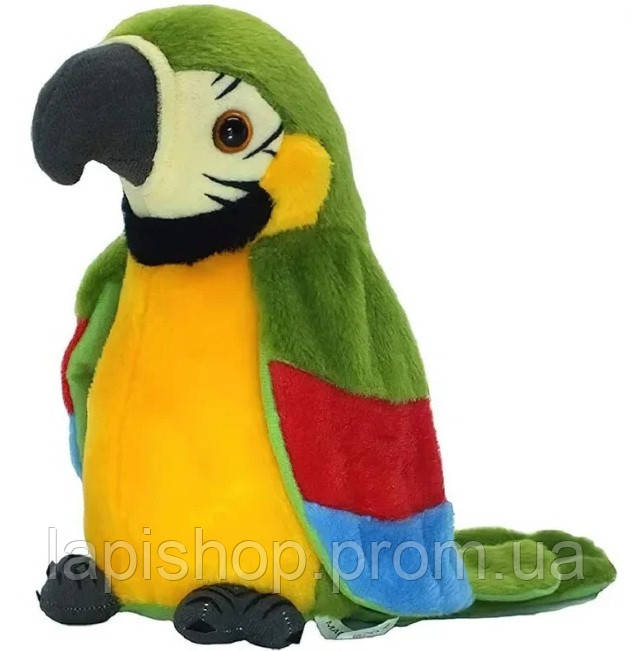 Інтерактивна іграшка папуга повторюшка м'яка іграшка папуга повторюха кращя пропозиція