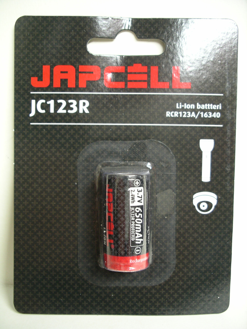 Акумулятор JAPCELL JC123R/16340 Li-ion 3,7 V 650mAh