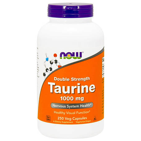 Таурин, Taurine, Now Foods, 1000 мг, 250 вегетарианских капсул, фото 2