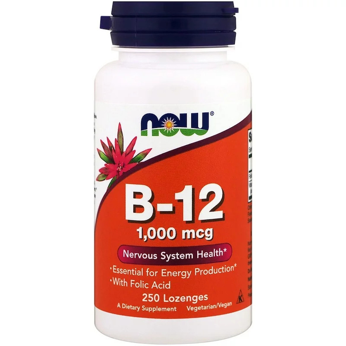 Витамин B-12, Vitamin B-12, Now Foods, 1000 мкг, 250 леденцов
