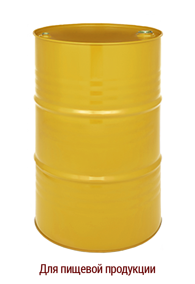 Бочка металлическая для пищевой продукции 1А1 внутреннее покрытие EP 22137 216,5л жёлтая 1,0х0,9х1,0