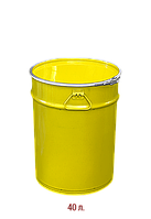 Бочка металева для харчової продукції 1А2 внутрішнє покриття EP 22137 40л жовта 0,6х0,5х0,5, фото 1