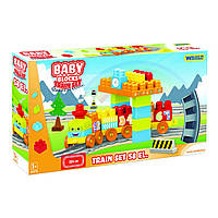 Конструктор Wader Baby Blocks Train Set Мои первые кубики Железная дорога 58 элементов (41470)