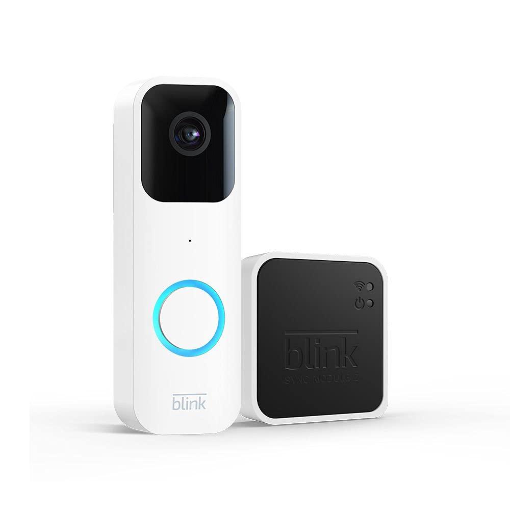 Видеозвонок Blink Video Doorbell + Sync Module 2 WiFi, беспроводной, двустороннее аудио, HD-видео, Белый