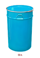 Бочка металева для нафтохімічної продукції 1А2 без внутрішнього покриття 50л блакитна 1,0х0,8х0,8, фото 1