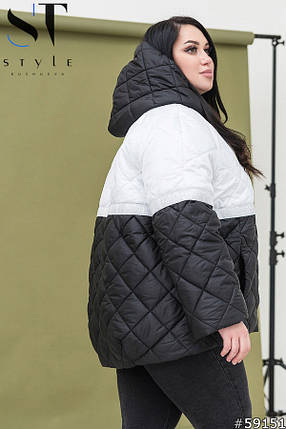 Чудова тепла куртка з капюшоном у стилі oversize 54-58р, фото 2