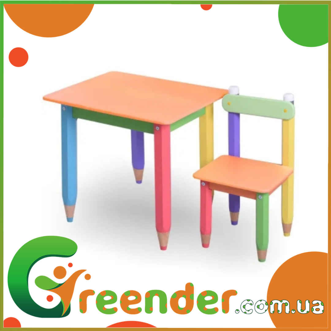 Дитячий столик "Олівчик" 60 x 60 см в 4 кольорах