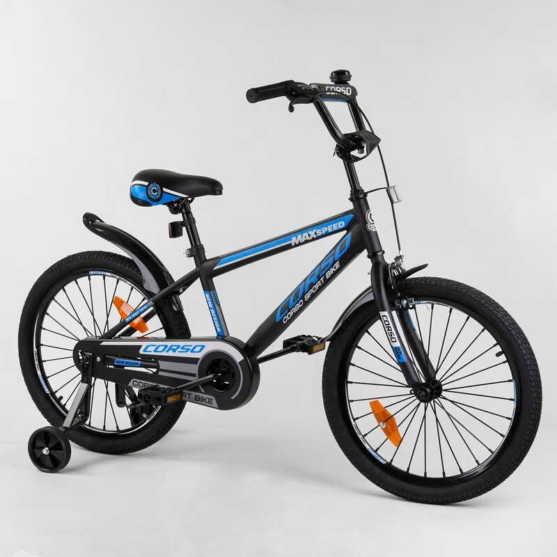 Велосипед 20" дюймов 2-х колёсный  "CORSO" ST-20254 (1) стальная рама, стальные противоударные диски с