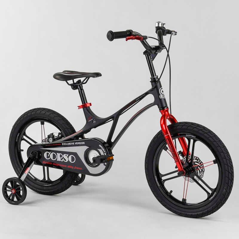 Велосипед магнієвий 16" дюймів 2-х колісний "CORSO" LT-55300 (1) Магнієві диски, ручне дискове гальмо, дод.