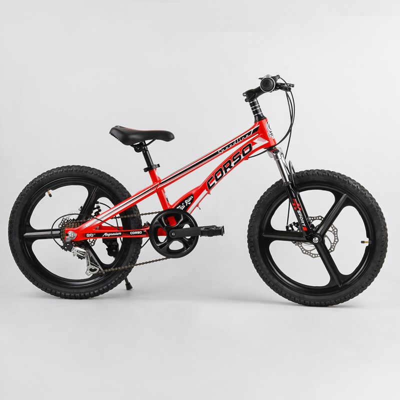 Дитячий спортивний велосипед 20'' CORSO Speedline MG-28455 (1) магнієва рама, магнієві литі диски, Shimano Revoshift 7 швидкостей,