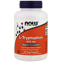 L-триптофан, 500 мг, Now Foods, 120 растительных капсул