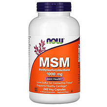 МСМ (Метилсульфонинметан), 1000 мг, MSM, Now Foods, 240 капсул вегетаріанських