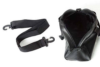Черная спортивная кожаная сумка Nike, Найк (эко кожа). Мужская / женская сумка для тренировок, спорта и дороги, фото 3