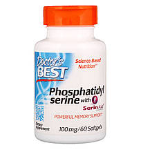 Фосфатидилсерин, Phosphatidylserine with SerinAid, Doctor's s Best, 100 мг, 60 желатинових капсул