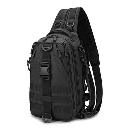 Чорна тактична сумка-рюкзак, месенджер, барсетка., фото 2