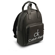 Женский черный кожаный рюкзак (Эко кожа) СК. Стильный, небольшой, удобный, повседневный рюкзачок, фото 3