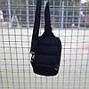 Мужская черная спортивная сумка через плечо Nike. Однолямочная барсетка слинг. Нагрудная сумка бананка Найк., фото 5