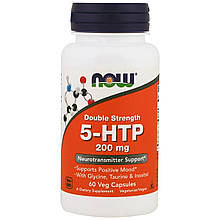 5-HTP (Гидрокситриптофан), 200 мг, Двойная Сила, Now Foods, 60 вегетарианских капсул