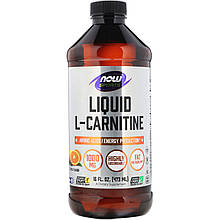 L-Карнитин Жидкий с Цитрусовым Вкусом, L-Carnitine, Now Foods, 1000 мг, 473 мл