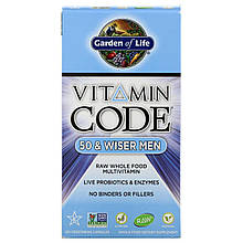 Мужские Мультивитамины 50+,  Vitamin Code, Garden of Life, 120 вегетарианских капсул