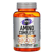 Комплекс Аминокислот, Sports, Amino Complete, Now Foods, 120 вегетарианских капсул
