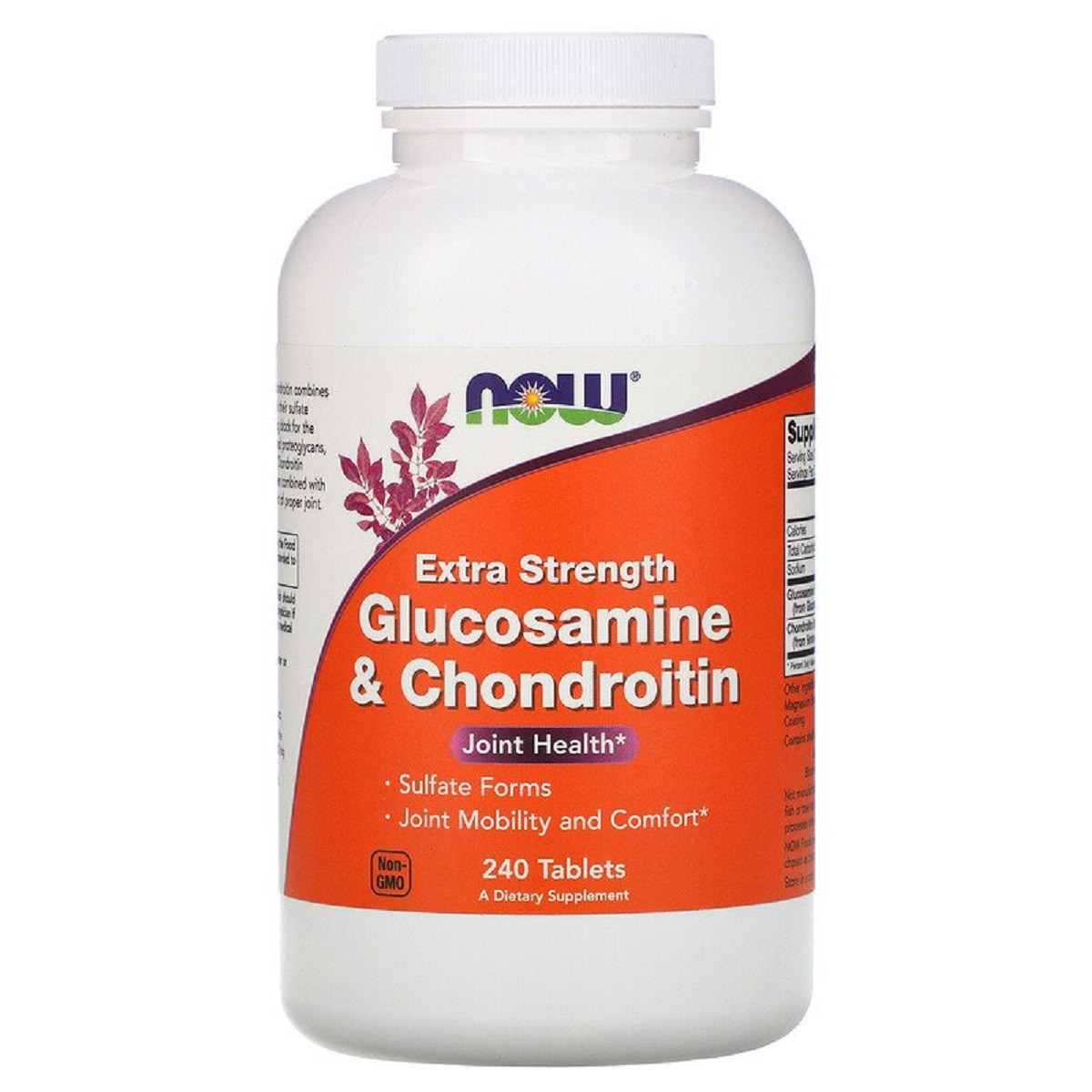 Глюкозамин И Хондроитин Усиленного действия, Glucosamine & Chondroitin & MSM, Now Foods, 240 Таблеток