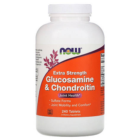 Глюкозамин И Хондроитин Усиленного действия, Glucosamine & Chondroitin & MSM, Now Foods, 240 Таблеток, фото 2