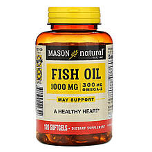 Рыбий жир с Омега-3, Omega-3 Fish Oil, Mason Natural, 120 гелевых капсул