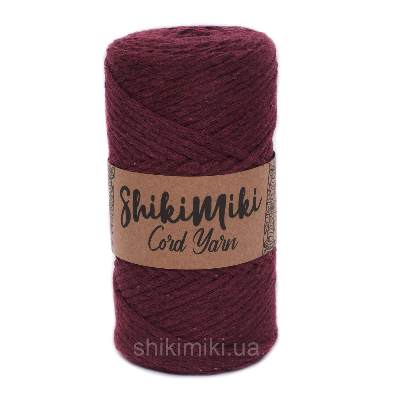 Еко шнур Shikimiki Cord Yarn 4 mm, колір Бургунді