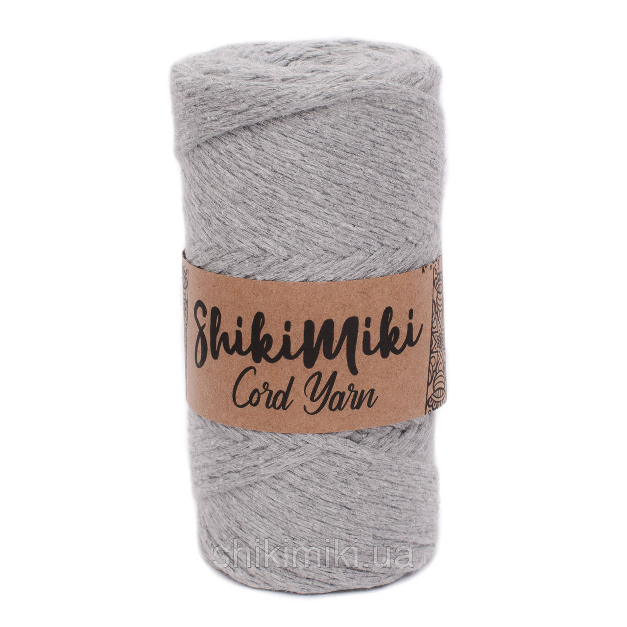 Еко шнур Shikimiki Cord Yarn 4 mm, колір Світло-сірий