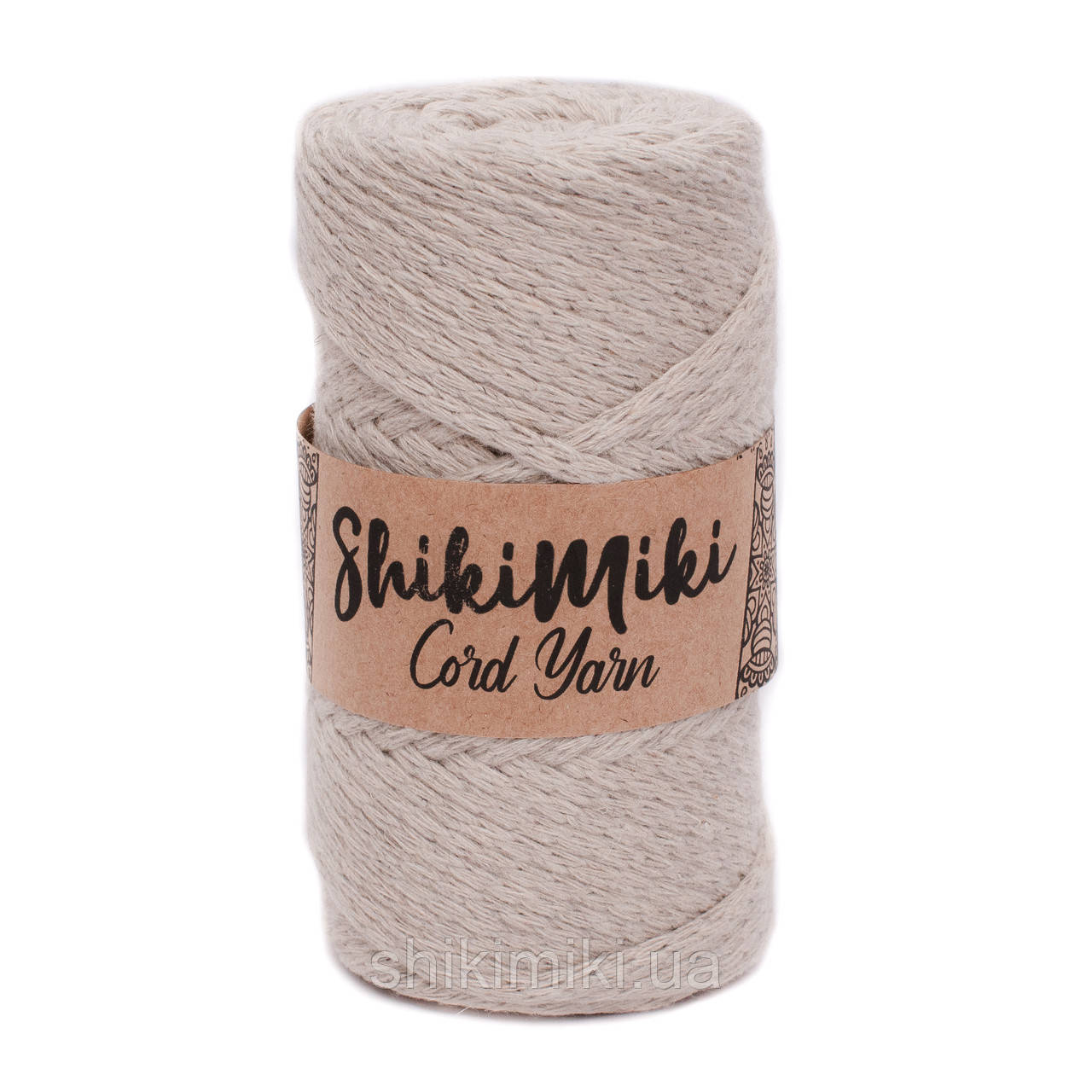 Эко шнур Shikimiki Cord Yarn 4 mm, цвет Светло-бежевый