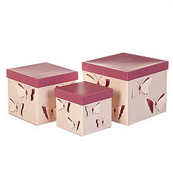 Набор коробок "Порхание" квадрат, 3 шт (8300-029), Картон, Elisey