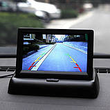 Автомобільний розкладний монітор 5" дюймів SmartTech для камер заднього/переднього виду 2 відео входу, фото 6