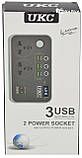 Перетворювач UKC авто інвертор 12В-220В 200W з екраном (3 USB, 2 розетки, 3 порти 5.5х2.5) (7064), фото 3