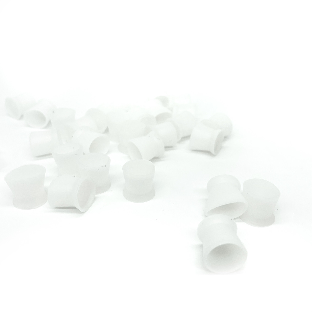Колпачки (капси) под пигмент силиконовые в тубе (300 шт/уп), белые