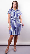 Ірина. Стильна сукня-сорочка великих розмірів. Синя Смуга., фото 2