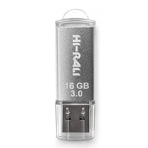 Накопичувач 3.0 USB 16GB Hi-Rali Rocket серія срібло, фото 2