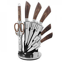 Набір ножів UNIQUE UN-1833 9 предметів, коричневий