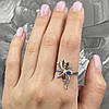 Кольцо серебряное женское Азалия ps58r вставка разноцветные фианиты размер 18.5, фото 2