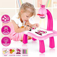 Детский стол с проектором для рисования, розовый, фото 2