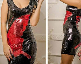 Жіноча вечірня (коктельное, клубне) плаття в паетках "Лас -Вегас" 42-46