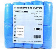 Бахіли поліетиленові Medicom щільність 1.5 гр 50 пар Блакитні (MAS40046)