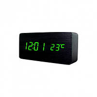 Электронные настольные часы VST LED WOODEN CLOCK 862 Черный (258631)