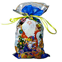 Новогодняя подарочная упаковка для конфет 20см 35см Снеговик на санях (100 шт)