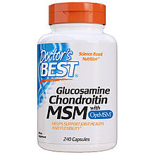 Глюкозамін & Хондроітин & МСМ, OptiMSM, Doctor's s Best, 240 капсул