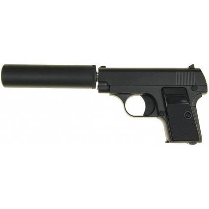 Пистолет Кольт COLT25 с Galaxy глушителем металл черный  G1A