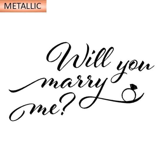 Наклейка на коробку-сюрприз металлик - Will you marry me?