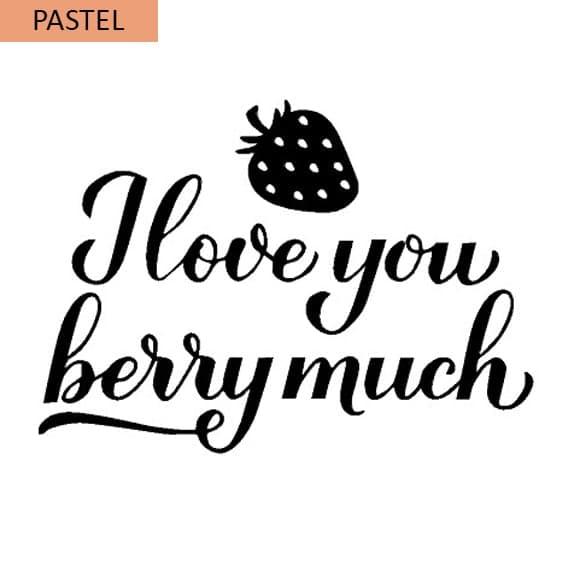 Наклейка на коробку-сюрприз пастель - I love you berry much