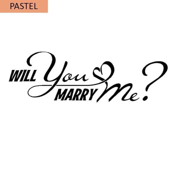 Наклейка на коробку-сюрприз пастель - Will you marry me?
